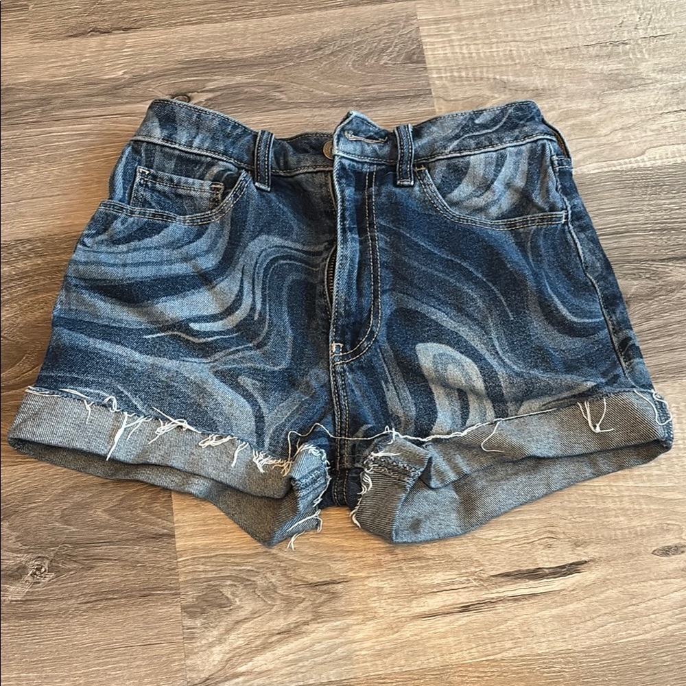 Hollister Blue High-Rise Denim Shorts